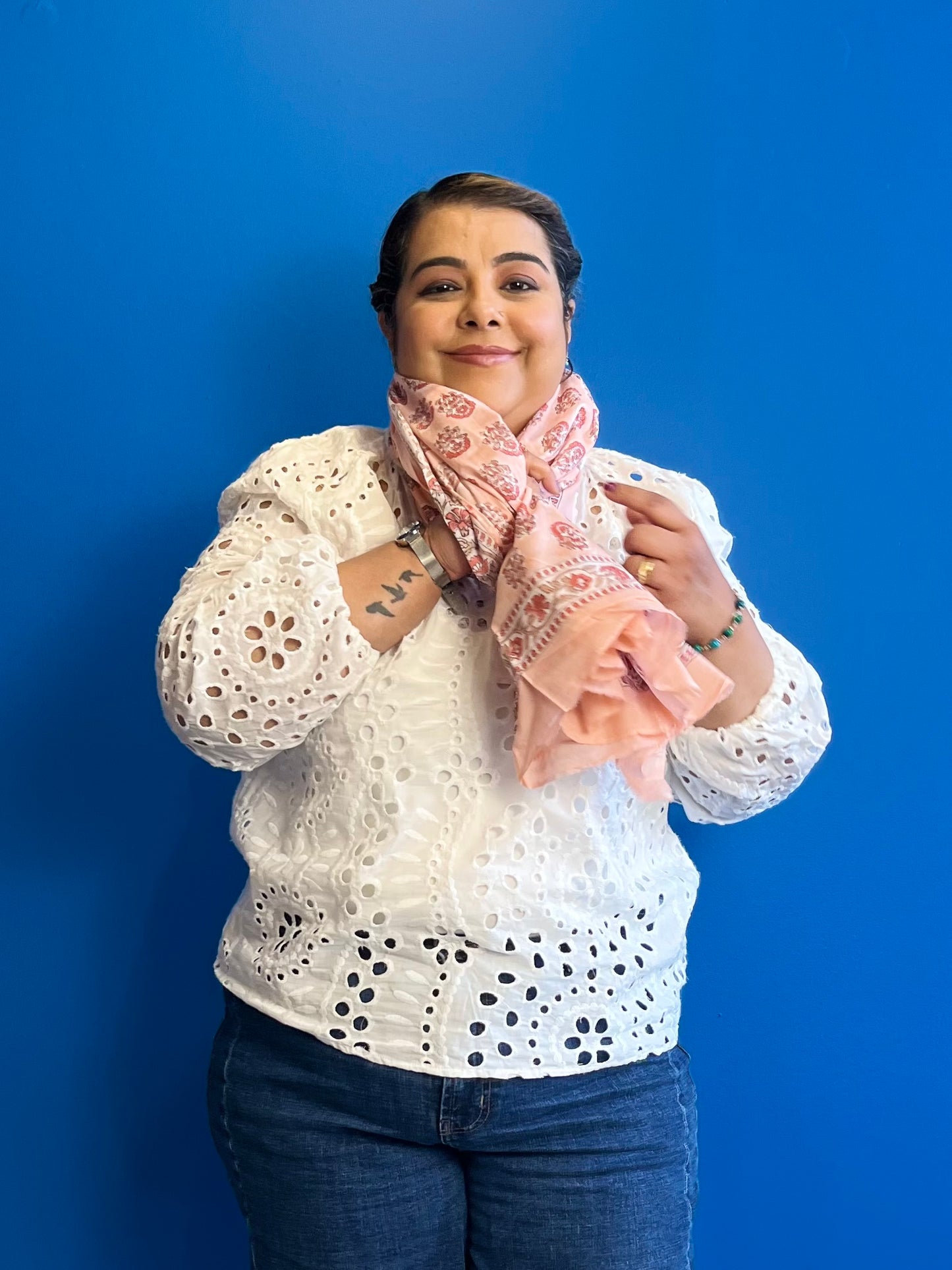 Garden Scarf in Light Peach