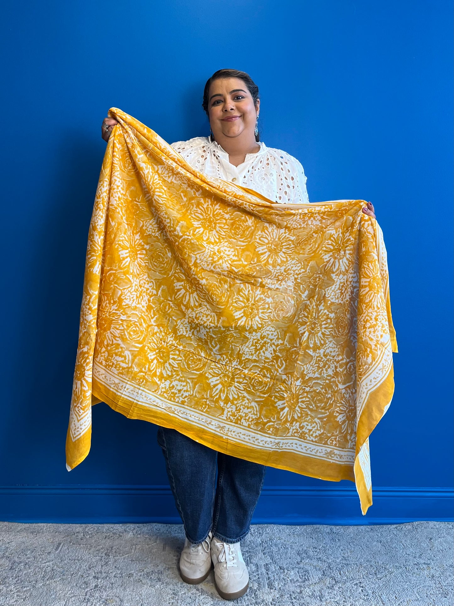 Garden Scarf in Mango Yellow