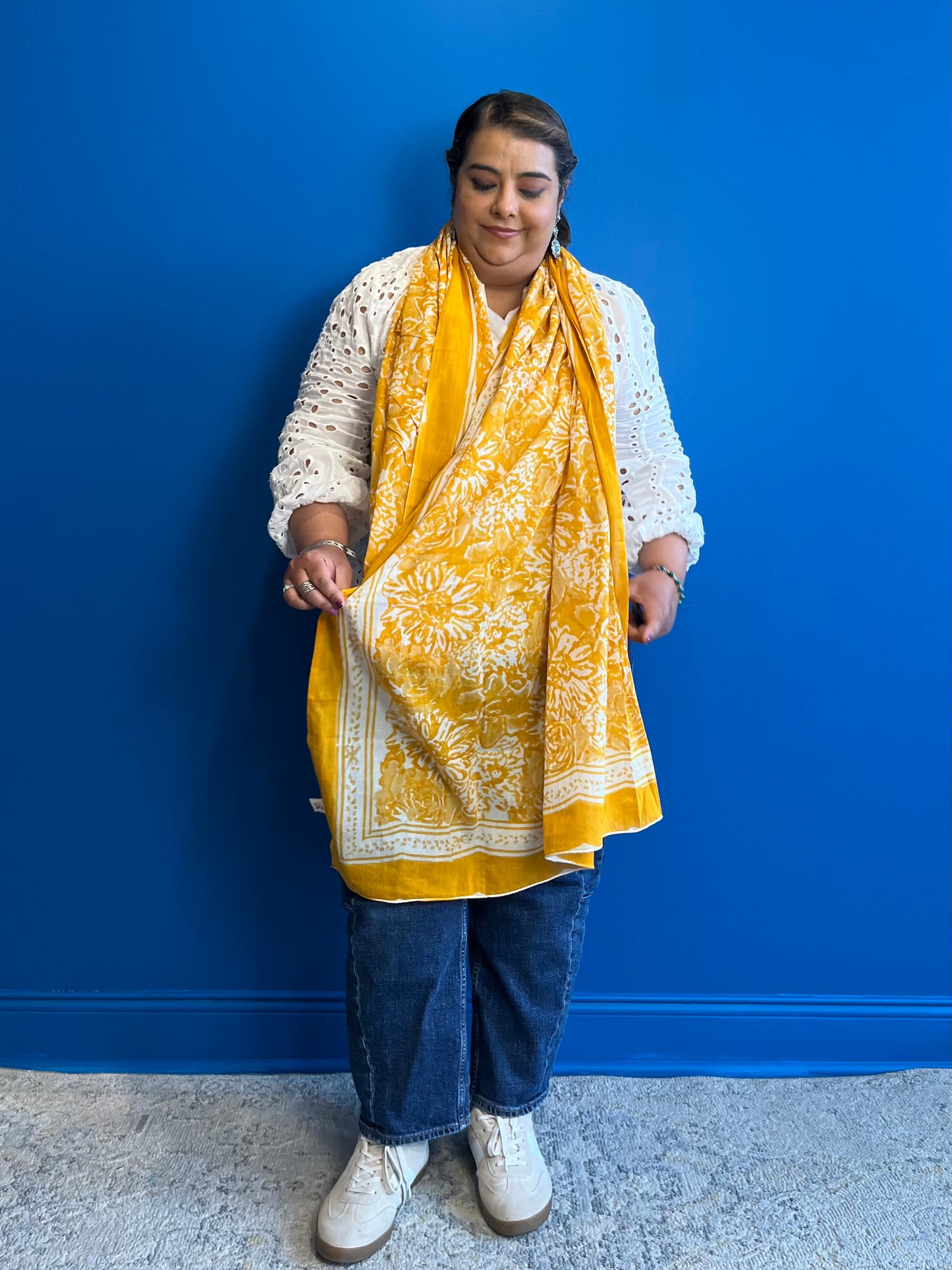 Garden Scarf in Mango Yellow
