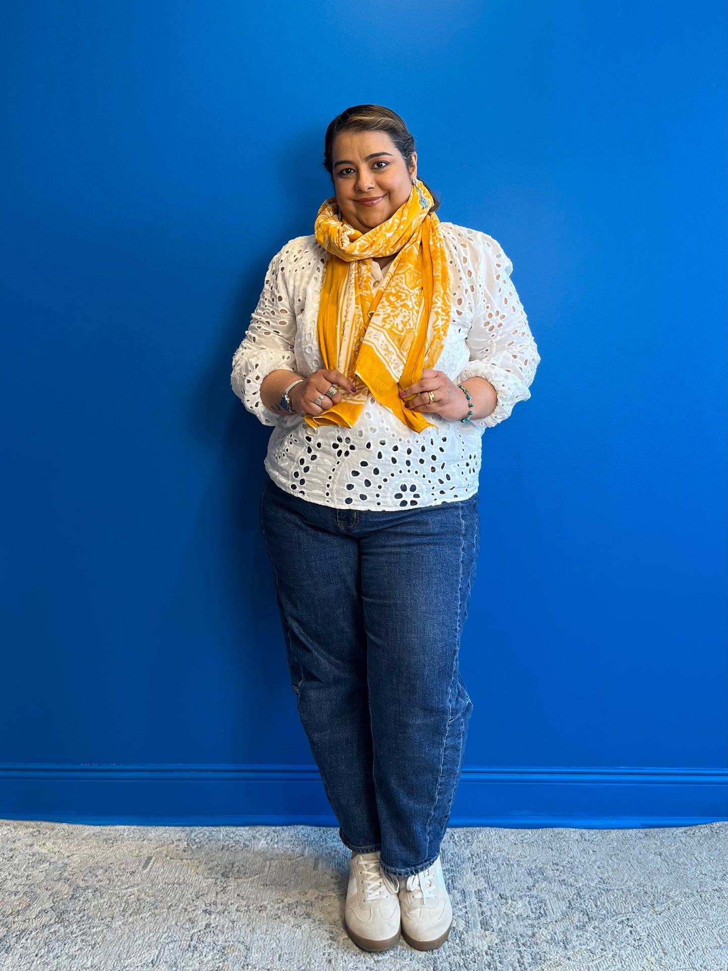 Garden Scarf in Mango Yellow