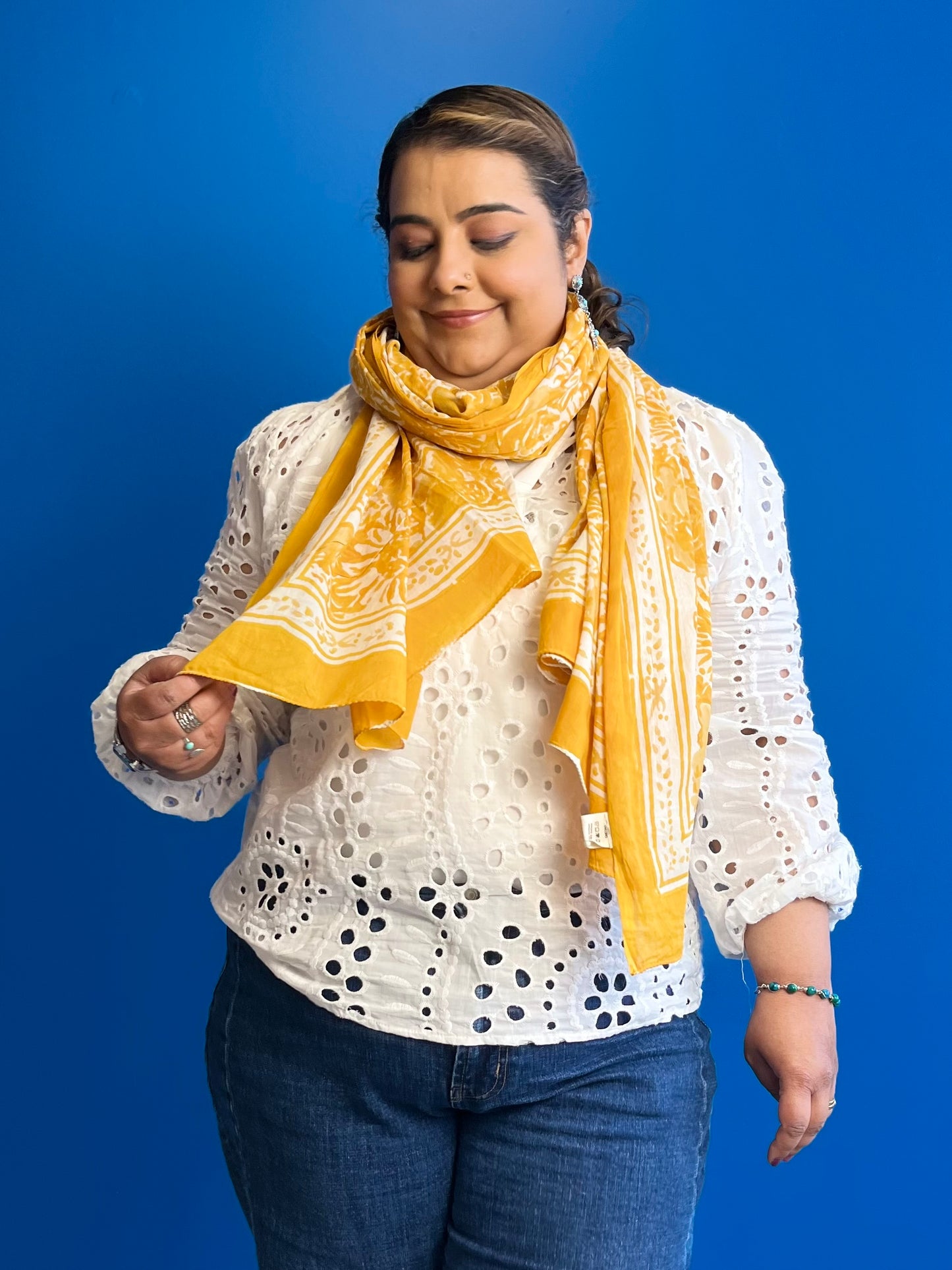 Garden Scarf in Mango Yellow
