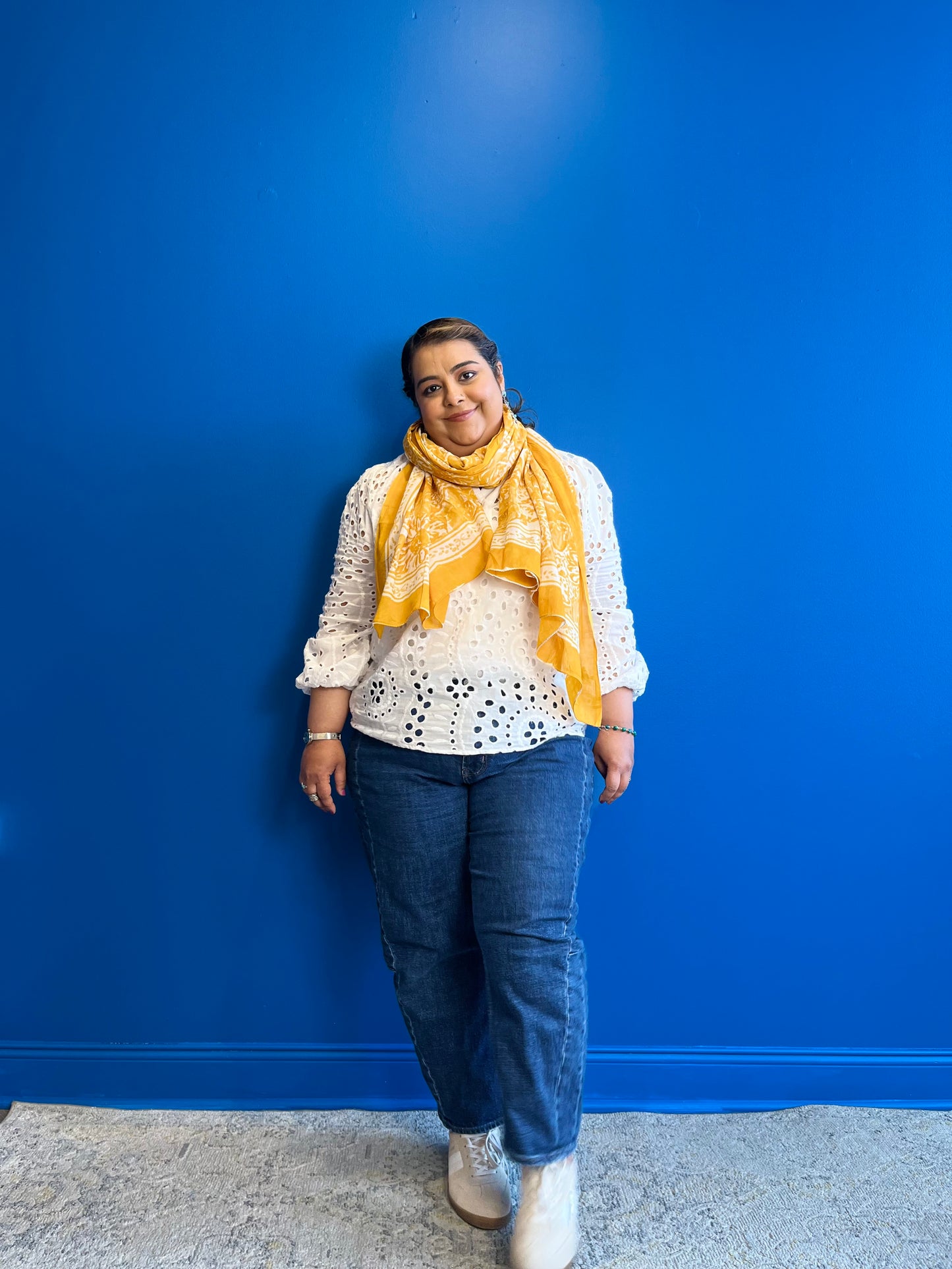 Garden Scarf in Mango Yellow