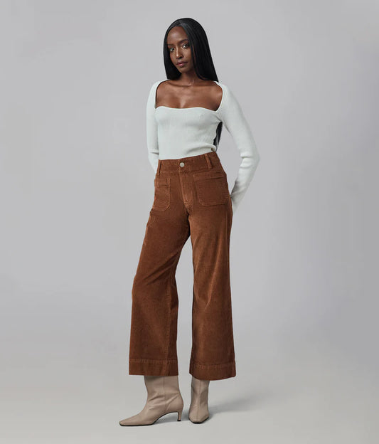 High Rise Wide Leg Cords in Blazed Brown