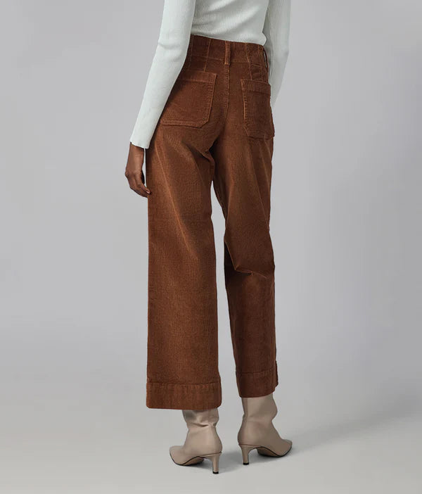 High Rise Wide Leg Cords in Blazed Brown