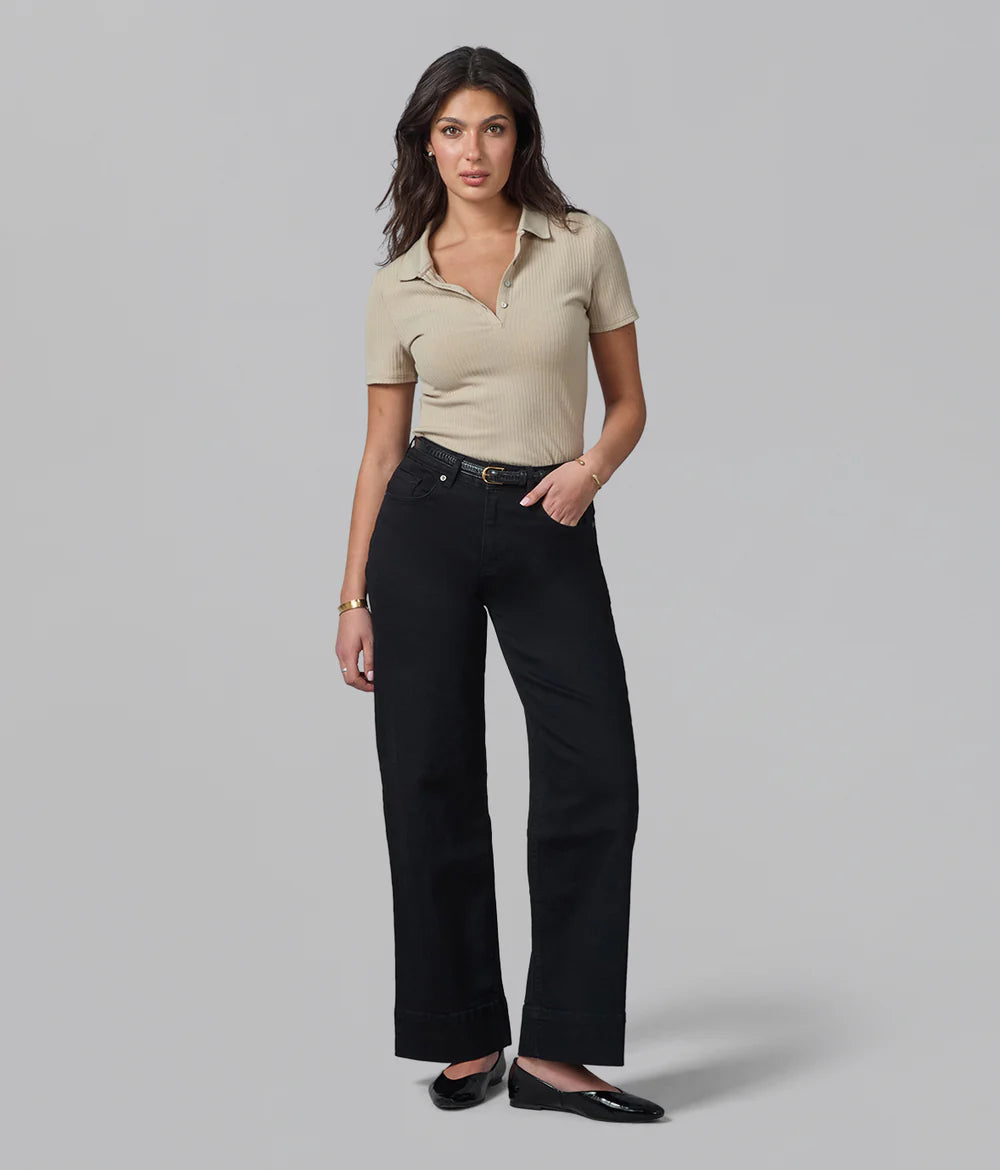 High Rise Wide Leg Jeans in Black