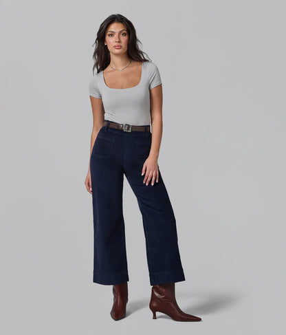 High Rise Wide Leg Cords in Future Dusk