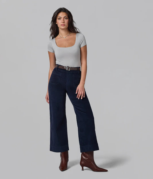 High Rise Wide Leg Cords in Future Dusk
