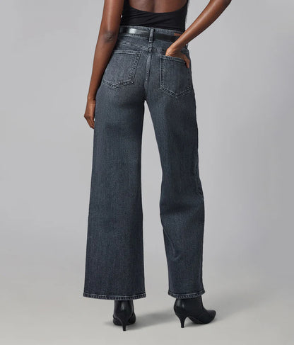 High Rise Wide Leg Jeans in Grit Gray