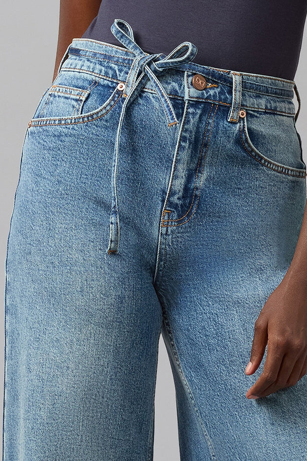 Ultra High Rise Divine Blue Wide Leg Jeans