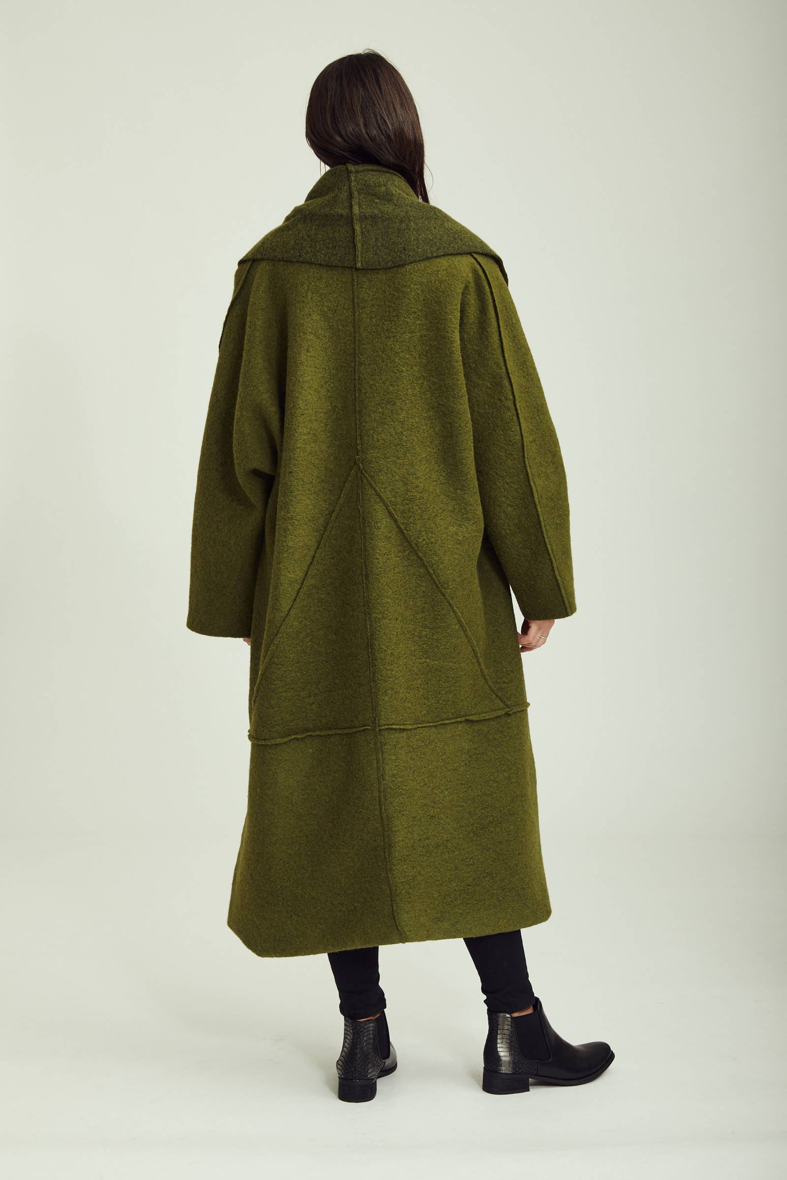 BLL-M98043 wool coat: Persimmon / One size