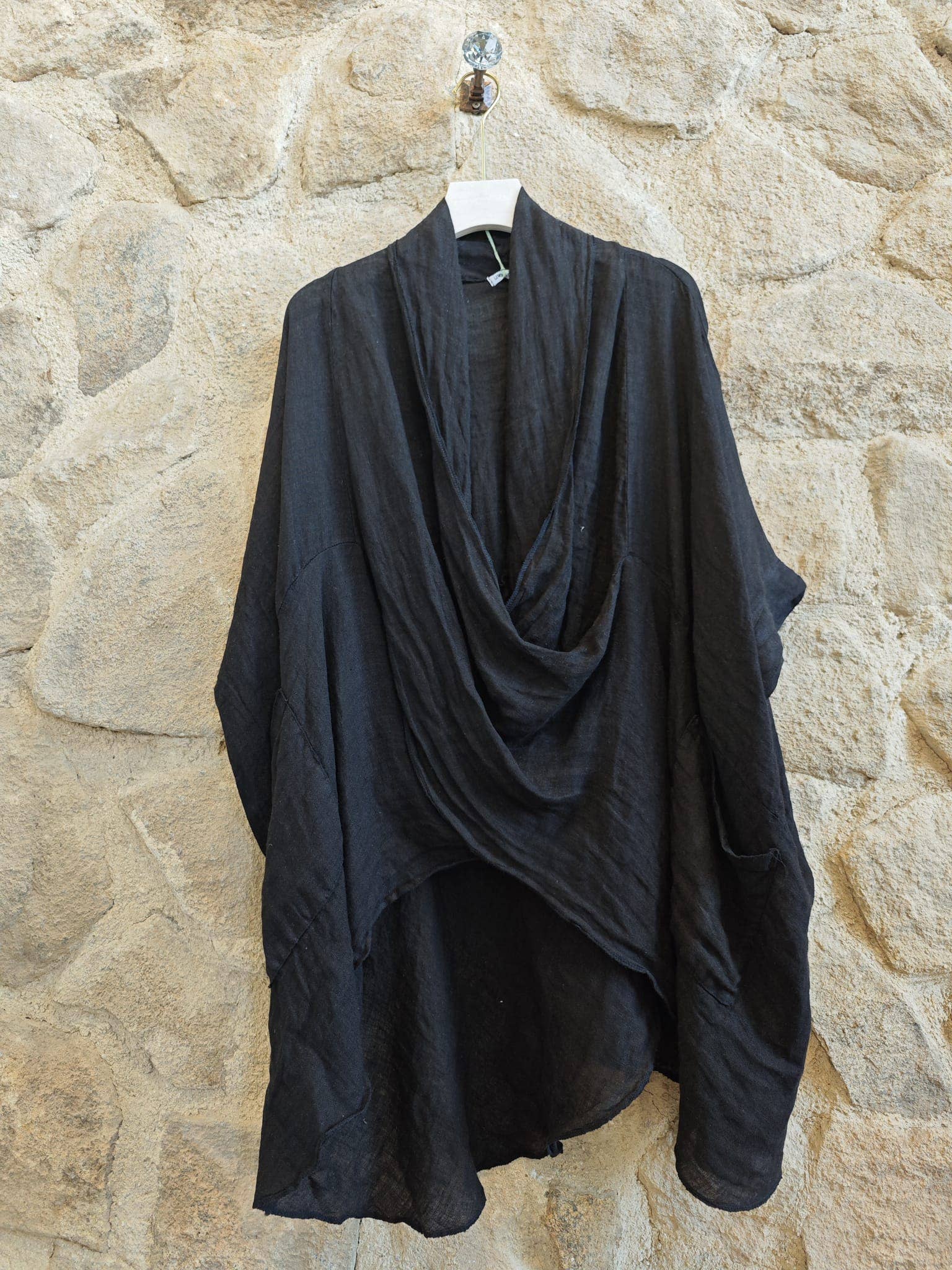 Ref-83591 OVERSIZED BLOUSE 100% LINEN: Yellow