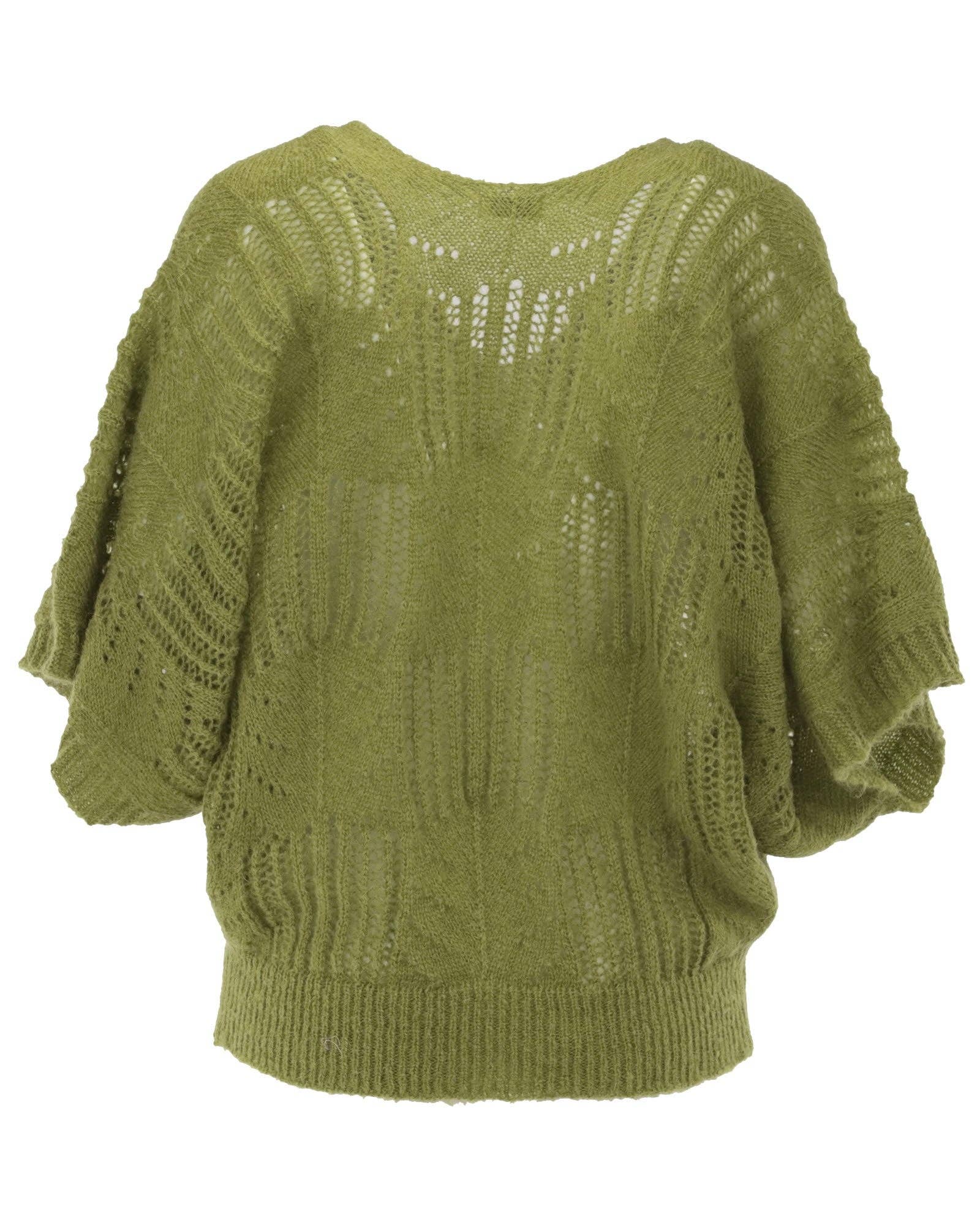 V Neck Mohair Blend Tunic: Autumn Red