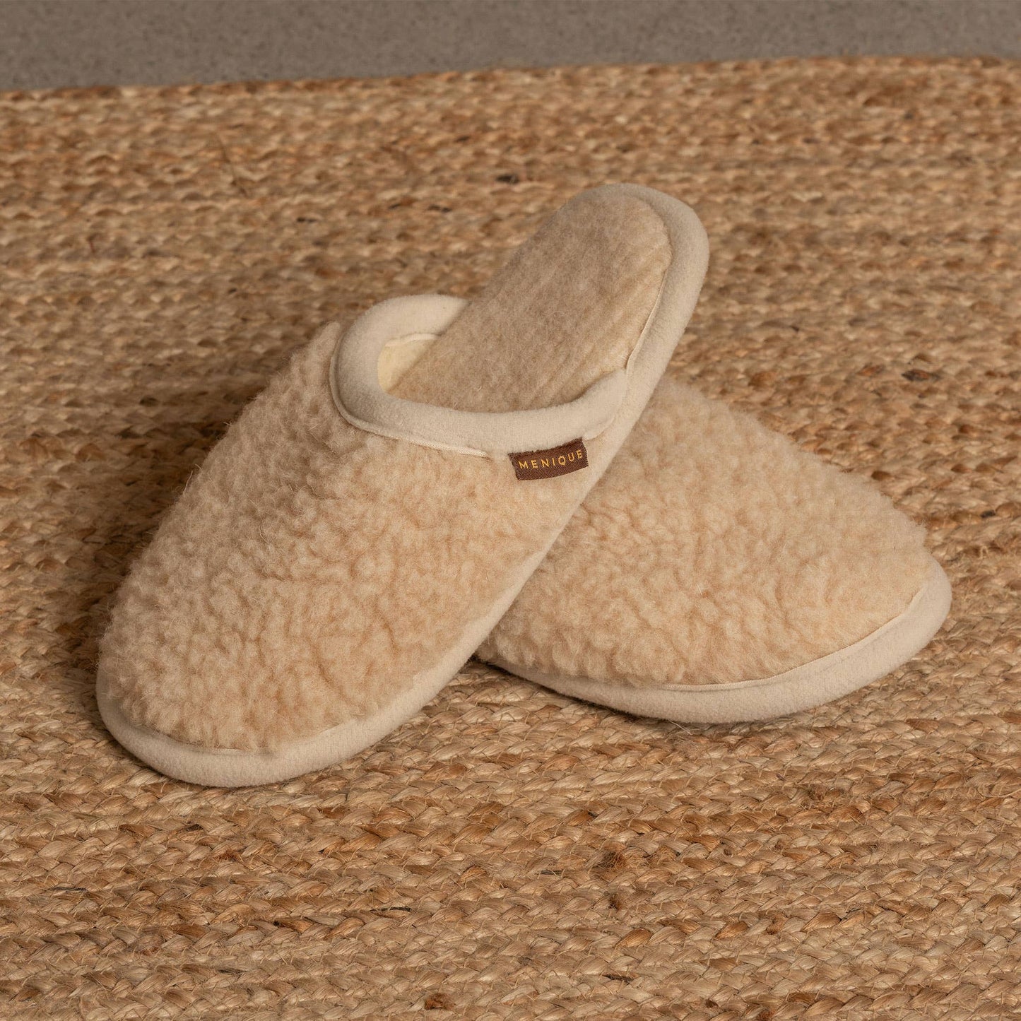 Women's Merino Fluffy Slippers Natural