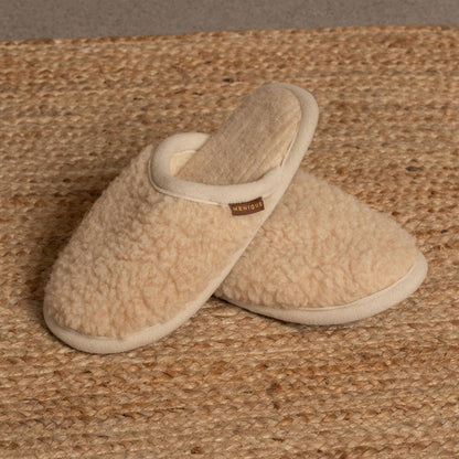 Women's Merino Fluffy Slippers Natural