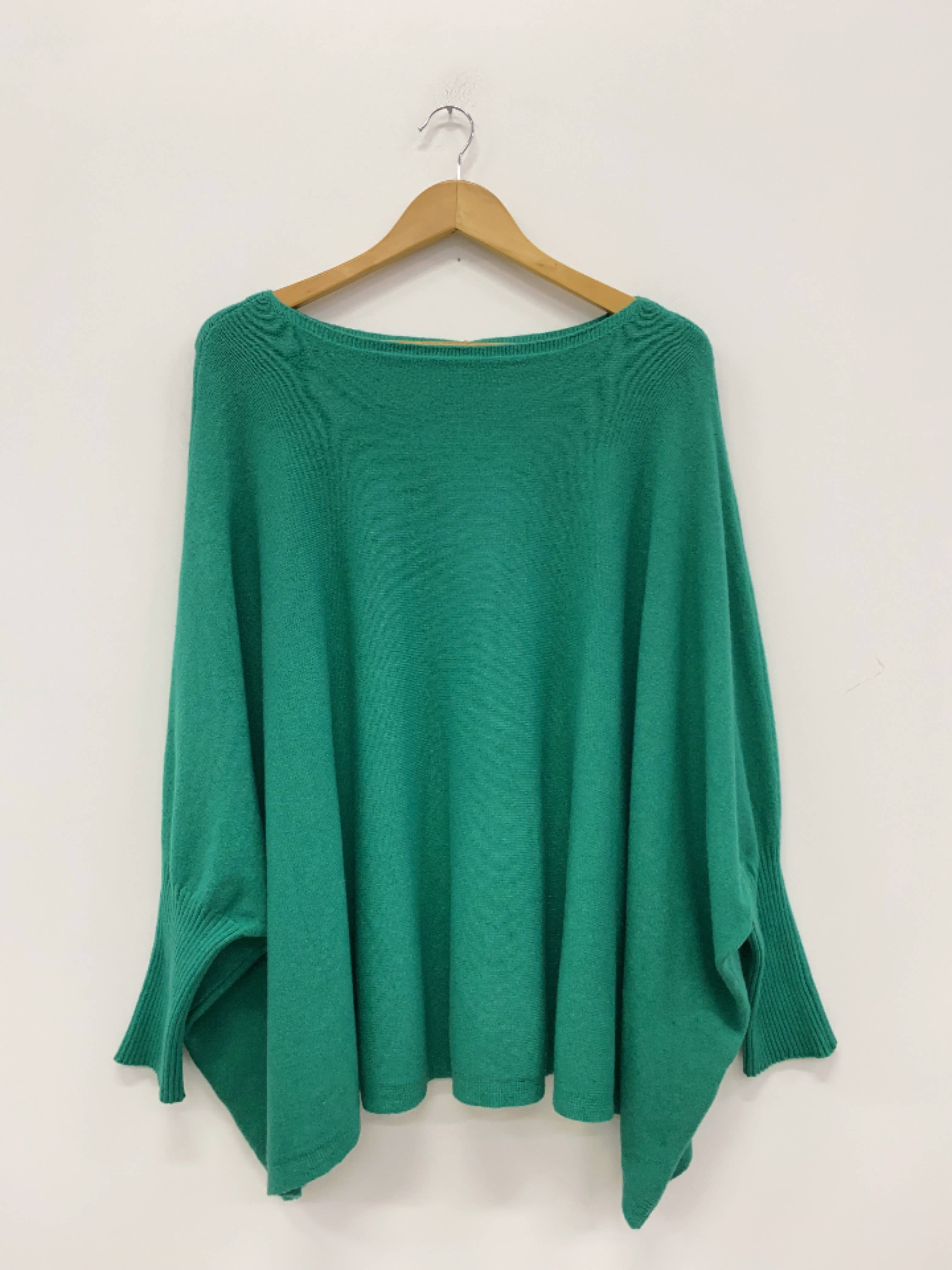 LEL-T8717 plain knit tunic sweater: Ecru / One size