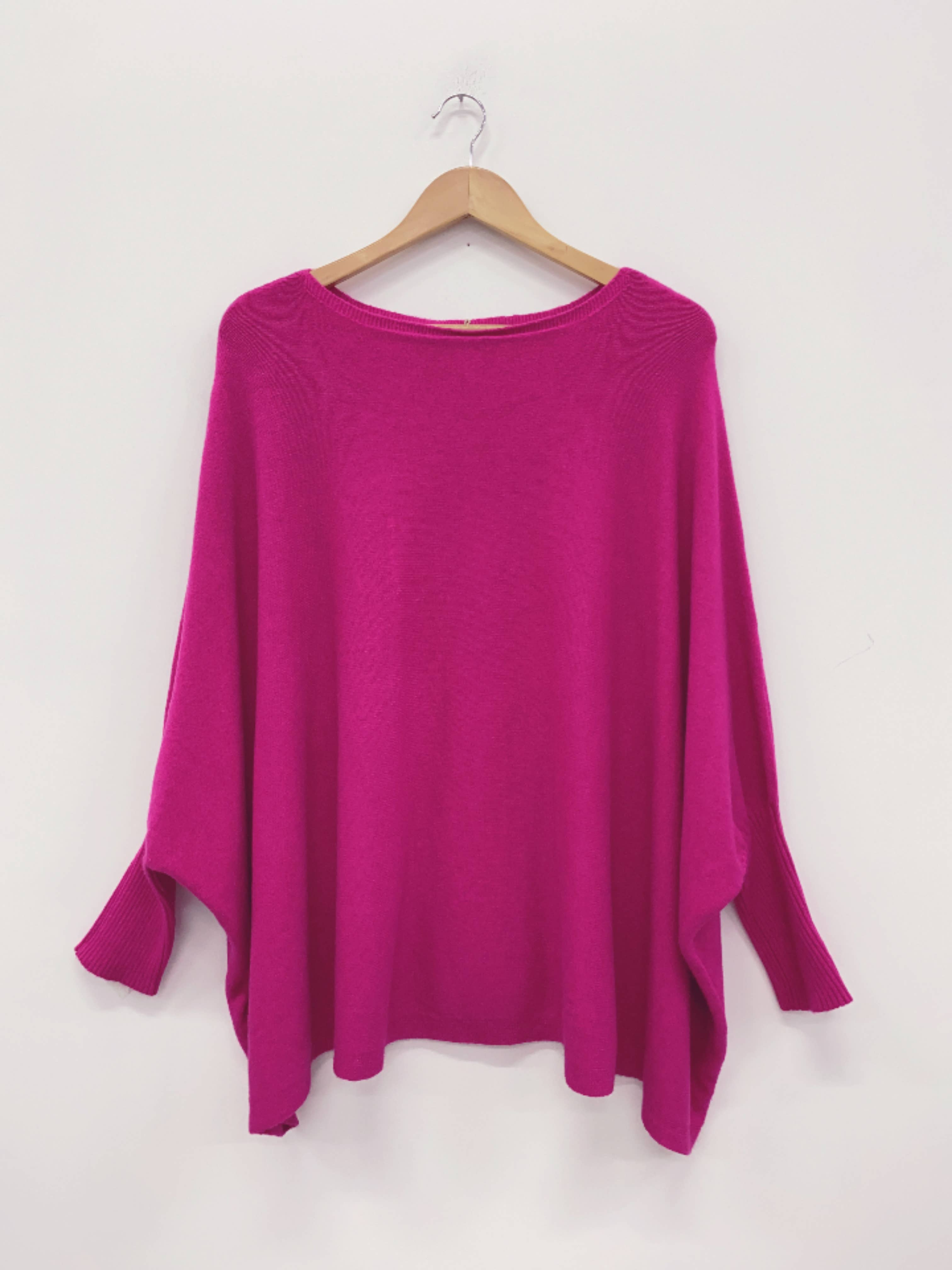 LEL-T8717 plain knit tunic sweater: Ecru / One size
