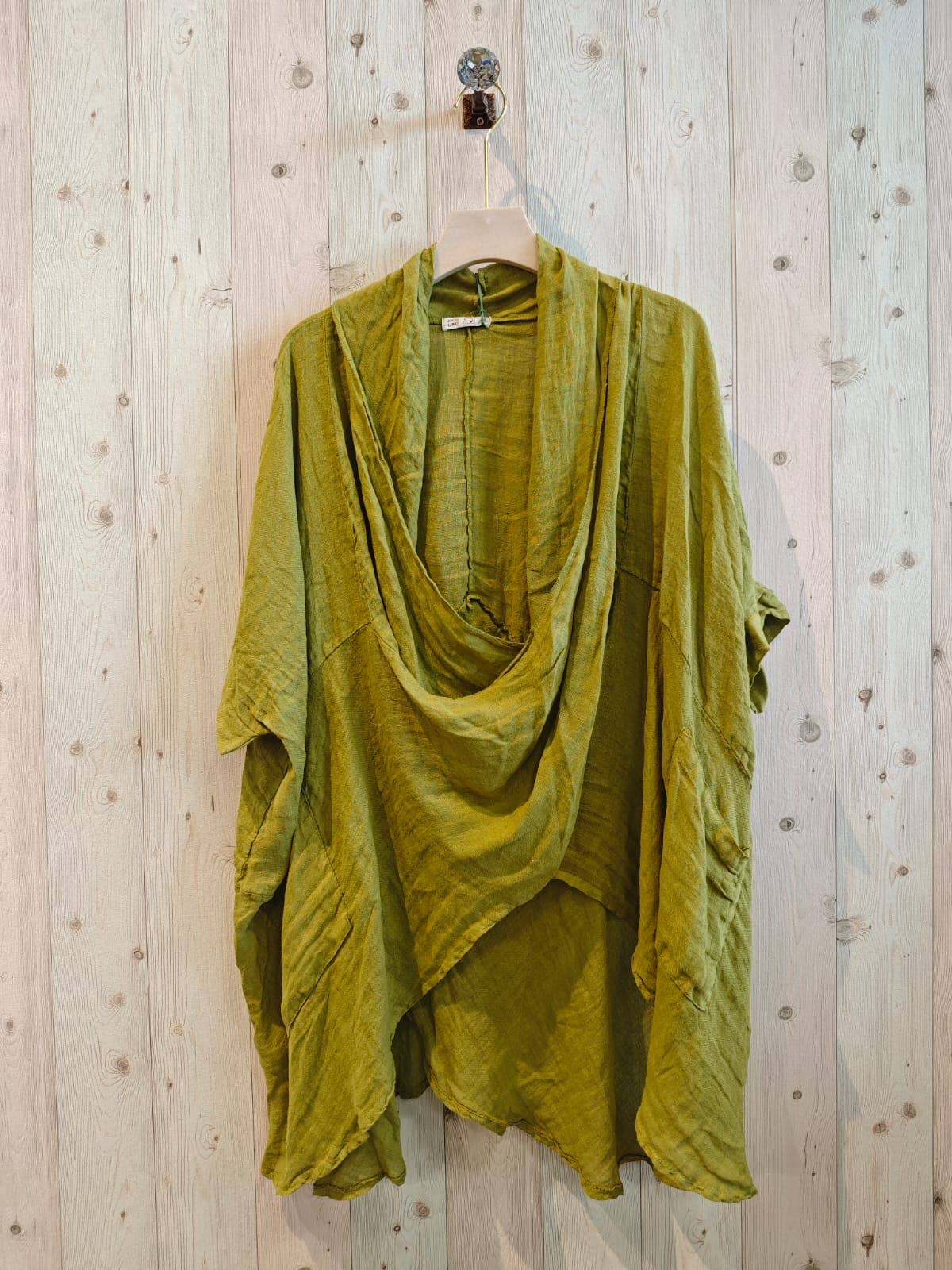 Ref-83591 OVERSIZED BLOUSE 100% LINEN: Red
