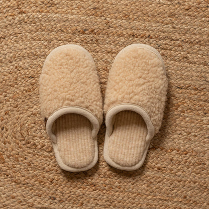 Women's Merino Fluffy Slippers Natural