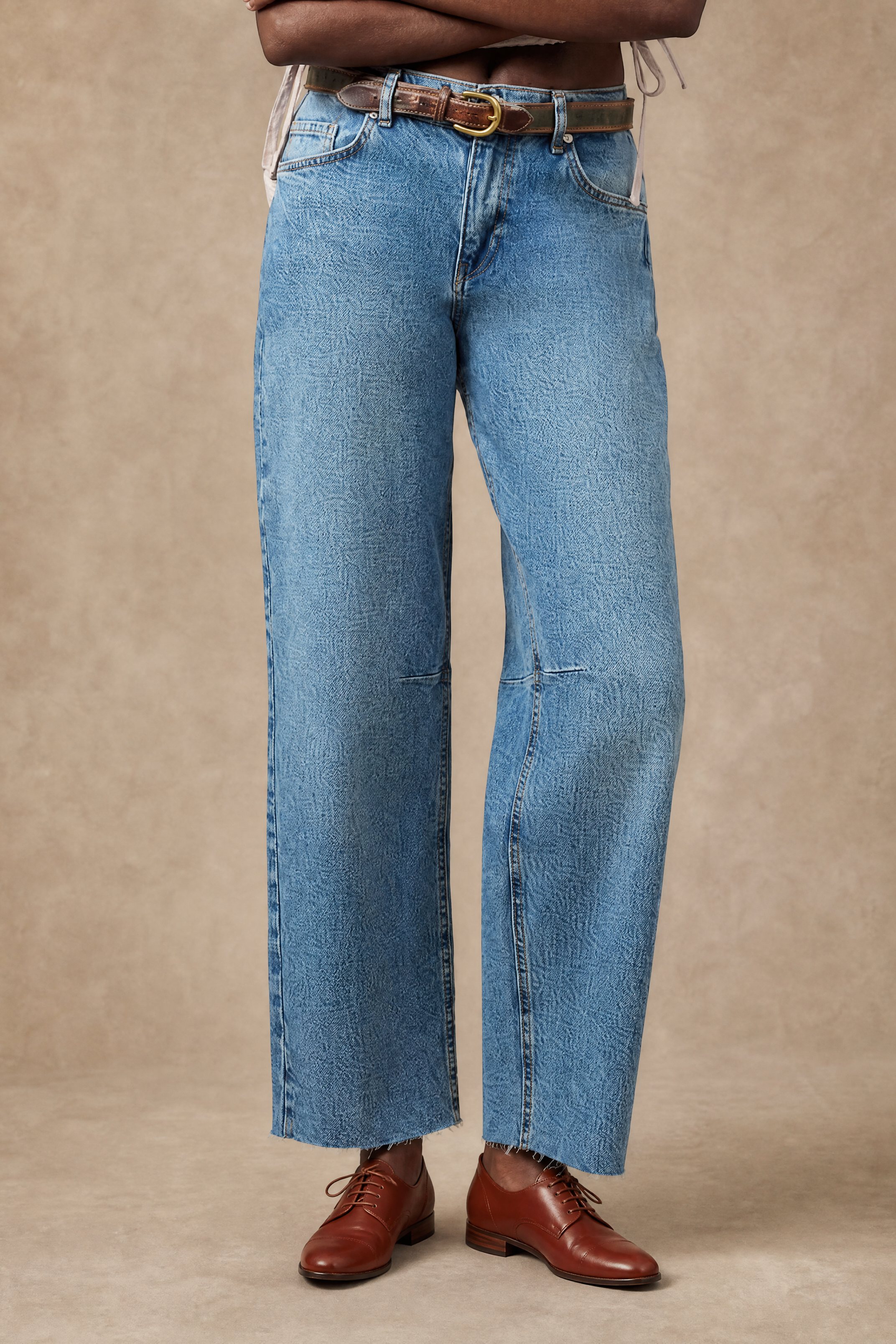 High Rise Divine Blue Barrel Jeans