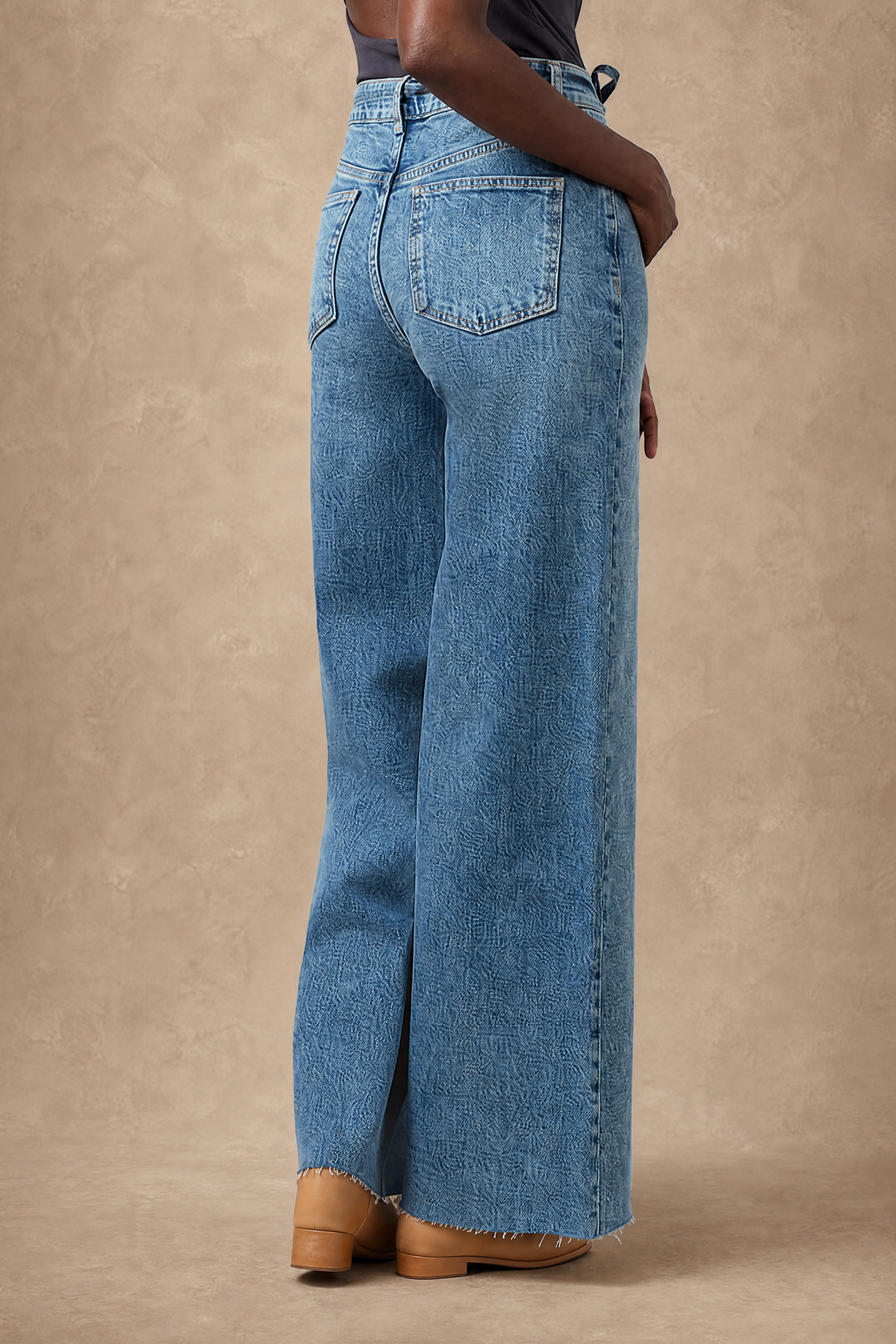 Ultra High Rise Divine Blue Wide Leg Jeans