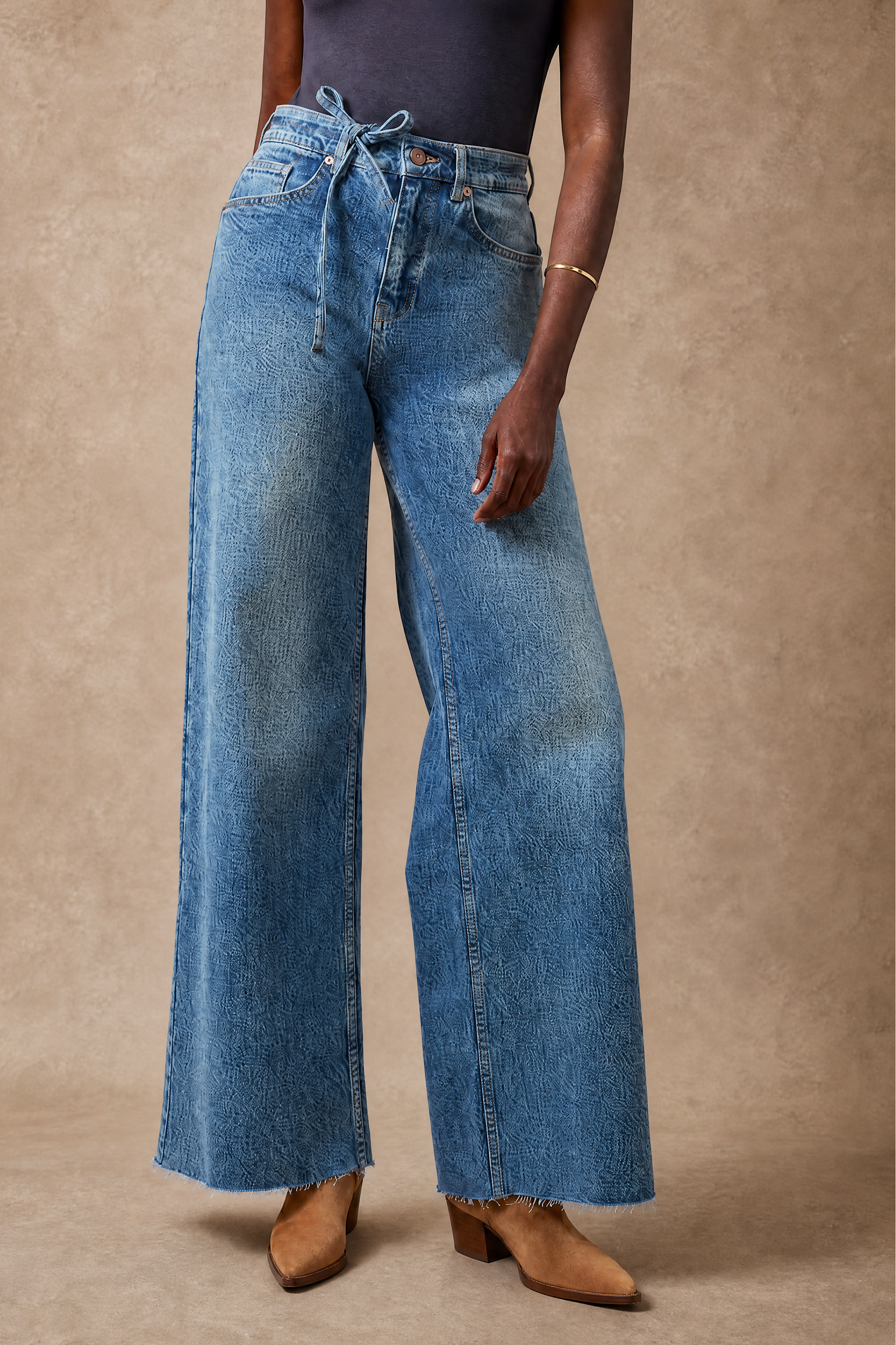 Ultra High Rise Divine Blue Wide Leg Jeans