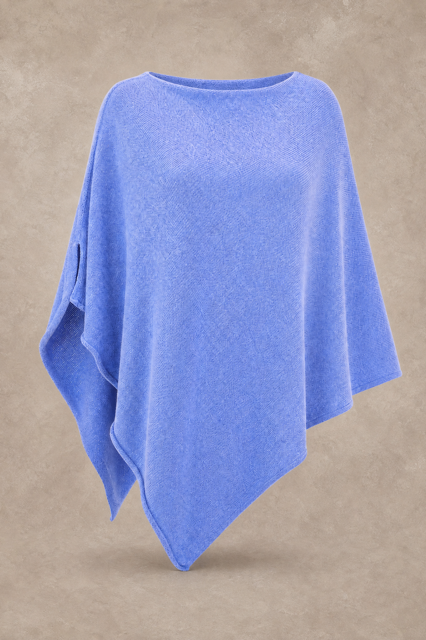 Cashmere Blend Light Blue Poncho