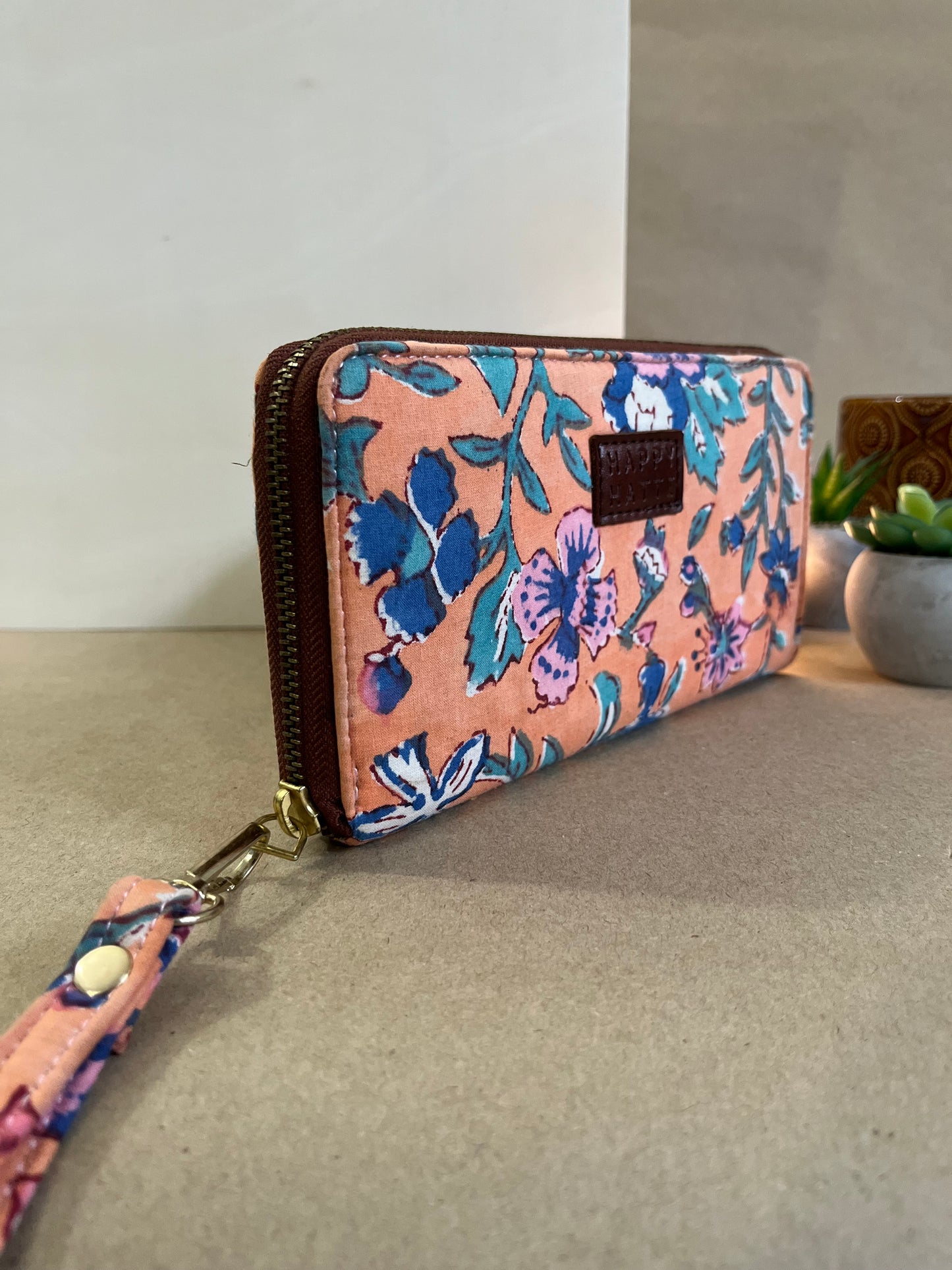 Wrist Clutch in Peach
